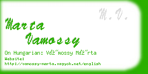 marta vamossy business card